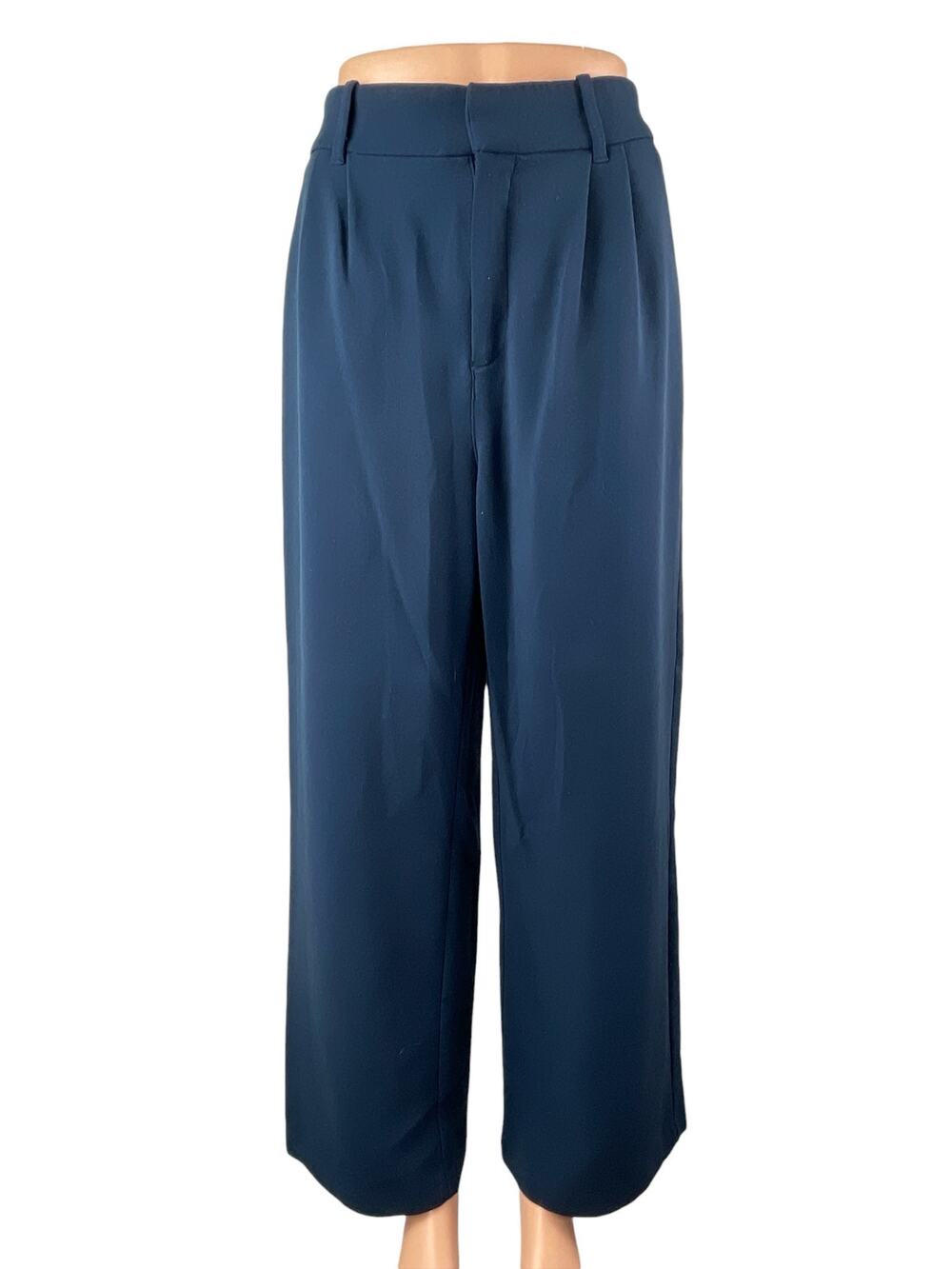 Abercrombie & Fitch Women's Navy Blue Wide Leg High Rise Trousers Pants Size M